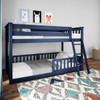 Brody Blue Low Bunk Beds for Kids shown with 3 Optional Bottom Bunk Safety Rails