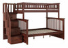 Ogden Walnut Bunk Bed with Stairs twin over full