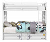 Shipping Container Twin White Metal Bunk Beds Front View