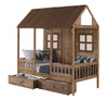 Front Porch Weathered Wood Twin House Bed shown with Optional Underbed Storage Drawers
