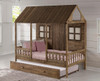 Front Porch Weathered Wood Twin House Bed Room shown with Optional Twin Trundle
