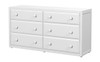 Stella White 6 Drawer Dresser shown without Crown and Base
