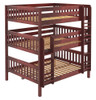 Leta Chestnut Queen Triple Bunk Bed Left Angled View