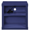 Shipping Container Blue Metal Nightstand front