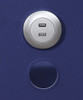 Shipping Container Blue Metal Nightstand usb port detail