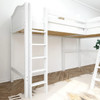 Perdue White Corner L Shaped Loft Bed Straight Ladder Detail Room
