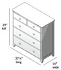Baldwin Blue 5 Drawer Chest Dimensions