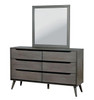 Gunnar Grey 6 Drawer Dresser with matching mirror rectangle