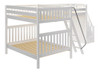 Elkhart White Full Size Sleeps 4 Bunk Beds with Stairs-Slatted Ends Back View