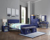 Shipping Container Blue Full Size Metal Bed Frame Room Collection