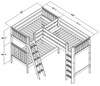 Annapurna Natural Sleeps 3 Twin Loft Bunk Beds Dimensions