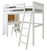 Anaya White Twin Loft Bed with Desk