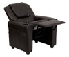 Child Recliner Leather with Headrest Reclined Brown