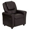 Child Recliner Leather with Headrest Brown