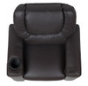 Child Recliner Leather with Headrest Reclined Top View Brown