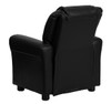 Child Recliner Leather with Headrest Reclined Back View Black