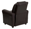 Child Recliner Leather with Headrest Reclined Back View Brown