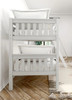 Stella White Twin over Twin Low Bunk Beds for Kids-Slatted Ends End View Room