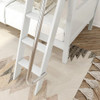 Stella White Twin and Full Size Low Bunk Beds for Kids Ladder Detail