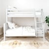 Stella White Twin over Full Low Bunk Beds for Kids-Slatted Ends Front View Room