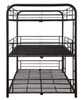 Mitchell Black Metal Triple Full Bunk Bed Side View