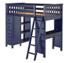 Baldwin Blue Twin Loft Bed with Desk and Storage Right Side Angled View