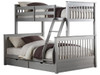 Fairen Gray Twin over Full Bunk Bed with Storage