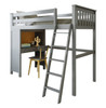 Rylan Gray Twin Loft Bed with Desk
