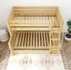 Stella Natural Twin over Full Low Bunk Beds for Kids Slatted Ends Top View Room