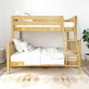 Stella Natural Twin over Full Low Bunk Beds for Kids-Slatted Ends Front View Room