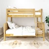 Stella Natural Twin over Full Low Bunk Beds for Kids-Panel Ends Front View Room