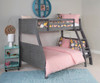 Bodie Island Grey Twin over Full Louvre Bunk Beds Room