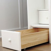 Anaya White Twin Loft Bed with Stairs and Desk Staircase Bottom Drawer Detail