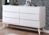 Cadelle White 6 Drawer Dresser Mirror