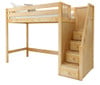 Hayes Natural Twin XL Loft Bed with Stairs