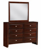 Manville Espresso 8 Drawer Dresser shown with Optional Manville Espresso Rectangle Mirror