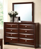 Manville Espresso 8 Drawer Dresser shown with Optional Manville Espresso Rectangle Mirror Room