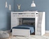 Chelsea White Twin over Full L Shaped Bunk Beds with Storage Stairs on Right Room 2