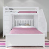 Chelsea White Twin over Full L Shaped Bunk Beds with Storage Front View Room