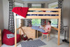 Becks Natural High Queen Loft Bed Kid Underneath Room