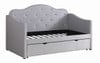 Nia Gray Upholstered Twin Daybed with Trundle Closed