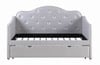 Nia Gray Upholstered Twin Daybed with Trundle Front View