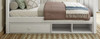 Mariah White Optional Single Under Bed Storage Drawer and Cubby Front View Room