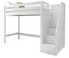 Hayes White Twin XL Loft Bed with Stairs