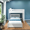 Crystal White L Shaped Loft Bed Front View Room