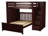 Silas Espresso Twin over Full L Shaped Bunk Beds with Storage Right Side Angled View