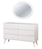 Cadelle White Oval Mirror with matching dresser