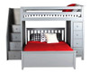 Almere Gray Twin over Full L Shaped Bunk Beds with Storage Front View