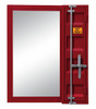 Shipping Container Red Metal Vanity Mirror
