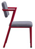 Shipping Container Red Metal Desk Chair side